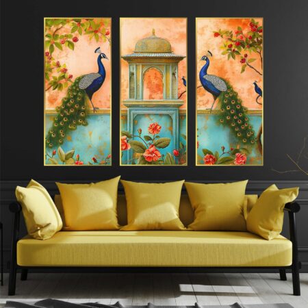 Set of Two Wall Paintings for Wall Dacoration Golden Framed Wall Paintings for Living Room & Bedroom Wall Art for Home Decoration & Office Wall Décor (14x11 inch CH-GD2-22)